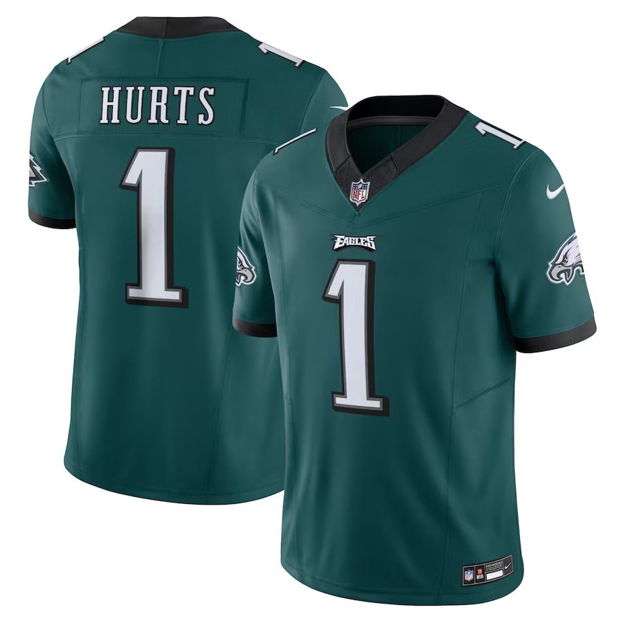 Men Philadelphia Eagles #1 Jalen Hurts Nike Green Vapor F.U.S.E. Limited NFL Jersey